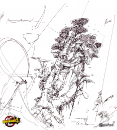 Concept art of Eden 6 Rough Sketch from the video game Borderlands 3 by Adam Ybarra