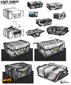 Concept art of Diamon Chest from the video game Borderlands 3 by Kevin Duc