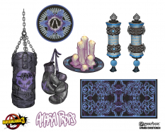Concept art of Amara S Props from the video game Borderlands 3 by Amanda Christensen