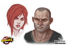 Concept art of Brick And Lilith from the video game Borderlands 3 by Amanda Christensen