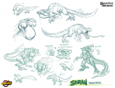 Concept art of Saurian from the video game Borderlands 3 by Amanda Christensen