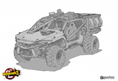 Concept art of Technical Truck Concept from the video game Borderlands 3 by Danny Gardner