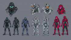 Concept art of Blue Team from the video game Halo 5 Guardians