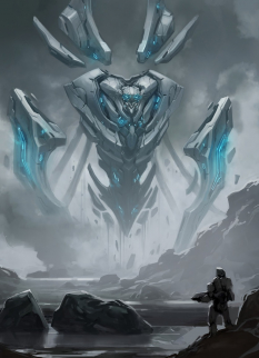 Concept art of Guardian from the video game Halo 5 Guardians by Kory Lynn Hubbell
