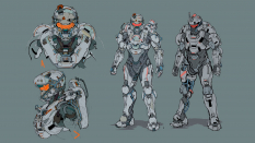Concept art of Spartan Tanaka from the video game Halo 5 Guardians
