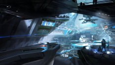 Concept art of Pre Production Arena Concept from the video game Halo 5 Guardians by Nicolas Bouvier
