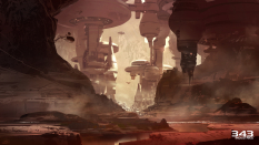 Concept art of Sanghelios Sanctuary from the video game Halo 5 Guardians by Nicolas Bouvier