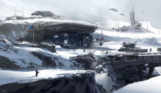 Concept art of War Zone from the video game Halo 5 Guardians by Nicolas Bouvier