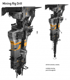 Concept art of Mining Rig Drill from the video game Halo 5 Guardians by Kory Lynn Hubbell