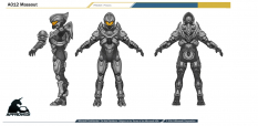 Concept art of Unsc Spartan Armor from the video game Halo 5 Guardians by Kory Lynn Hubbell