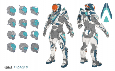 Concept art of Unsc Spartan Armor from the video game Halo 5 Guardians by Sam Brown
