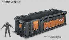 Concept art of Meridian Dumpster from the video game Halo 5 Guardians by Kory Lynn Hubbell