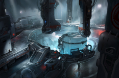 Concept art of Reactor Room from the video game Halo 5 Guardians by Kory Lynn Hubbell