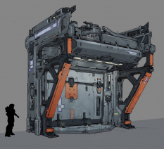 Concept art of Vehicle Door from the video game Halo 5 Guardians by Kory Lynn Hubbell