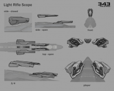 Concept art of Light Rifle Scope from the video game Halo 5 Guardians by Kory Lynn Hubbell
