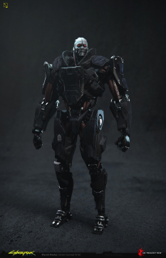 Concept art of Adam Smasher from the video game Cyberpunk 2077 by Marek Madej