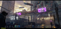 Concept art of Arroyo Streets from the video game Cyberpunk 2077 by Marthe Jonkers
