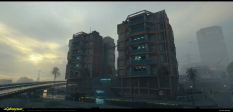 Concept art of Charter Hill Architecture from the video game Cyberpunk 2077 by Marthe Jonkers