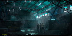 Concept art of Gang Activities from the video game Cyberpunk 2077 by Marthe Jonkers