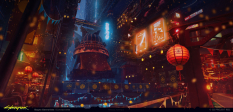 Concept art of Matsuri Parade from the video game Cyberpunk 2077 by Bogna Gawrońska