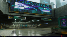 Concept art of Metrostation from the video game Cyberpunk 2077 by Michal Lisowski