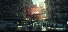 Concept art of Morning In Kabuki from the video game Cyberpunk 2077 by Ward Lindhout