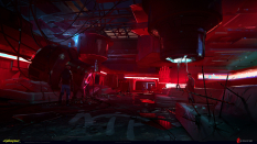 Concept art of Red Queen's Race from the video game Cyberpunk 2077 by Maciej Rebisz