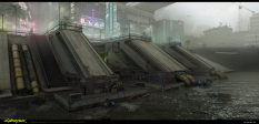 Concept art of Stormdrain Channel from the video game Cyberpunk 2077 by Marthe Jonkers