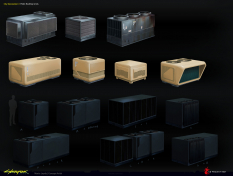 Concept art of Air Conditioners from the video game Cyberpunk 2077 by Marta Leydy