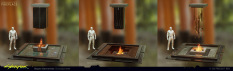 Concept art of Arasaka Estate Fireplace from the video game Cyberpunk 2077 by Bogna Gawrońska