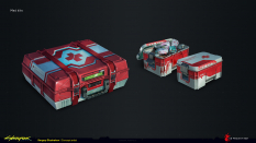 Concept art of Med Kits from the video game Cyberpunk 2077 by Sergey Glushakov
