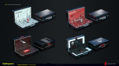 Concept art of Neomilitary Biochip Case from the video game Cyberpunk 2077 by Sergey Glushakov