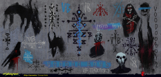 Concept art of Night City Graffiti from the video game Cyberpunk 2077 by Alicja Uzarowska