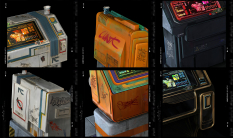 Concept art of Street Terminals from the video game Cyberpunk 2077 by Maciej Rebisz