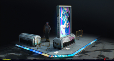 Concept art of Streetbox from the video game Cyberpunk 2077 by Michal Lisowski