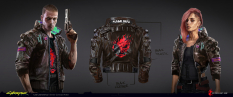 Concept art of V Jacket from the video game Cyberpunk 2077 by Lea Leonowicz