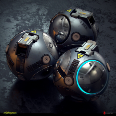 Concept art of Grenade from the video game Cyberpunk 2077 by Filippo Ubertino