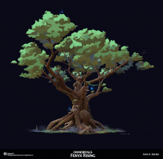 Concept art of Aphrodite In Colossus Tree from the video game Immortals Fenyx Rising by Asim A