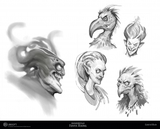 Concept art of Enemy Design from the video game Immortals Fenyx Rising by Gabriel Blain