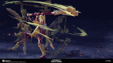 Concept art of Fenyx Posture from the video game Immortals Fenyx Rising by Jing Cherng Wong