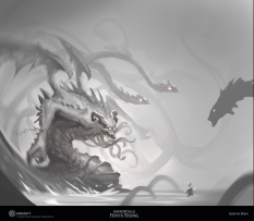 Concept art of Typhon from the video game Immortals Fenyx Rising by Gabriel Blain