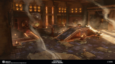 Concept art of Hephaistos Forge from the video game Immortals Fenyx Rising by Jing Cherng Wong