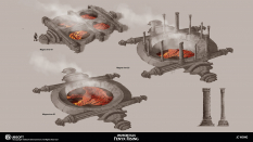 Concept art of Magma River from the video game Immortals Fenyx Rising by Jing Cherng Wong