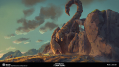Concept art of Scorpio Rock from the video game Immortals Fenyx Rising by Asim A