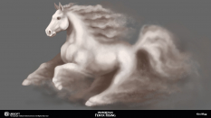 Concept art of Elemental Horse from the video game Immortals Fenyx Rising by Kira Wigg