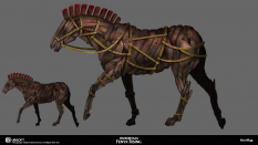 Concept art of Trojan Horse from the video game Immortals Fenyx Rising by Kira Wigg