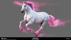 Concept art of Unicorn from the video game Immortals Fenyx Rising by Kira Wigg