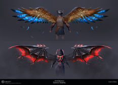 Concept art of Wing Designs from the video game Immortals Fenyx Rising by Gabriel Blain