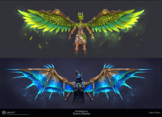 Concept art of Wing Designs from the video game Immortals Fenyx Rising by Gabriel Blain