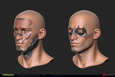 Concept art of Facial Cyberware from the video game Cyberpunk 2077 Additions 02 by Bernard Kowalczuk